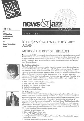 KPLU-FM Newsletter - April 1992
