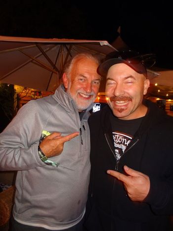 Chef Hubert Keller of Fleur de Lys in San Francisco and Las Vegas and chef Heath De Fount-Haberlin hanging backstage at BottleRock in Napa, California!