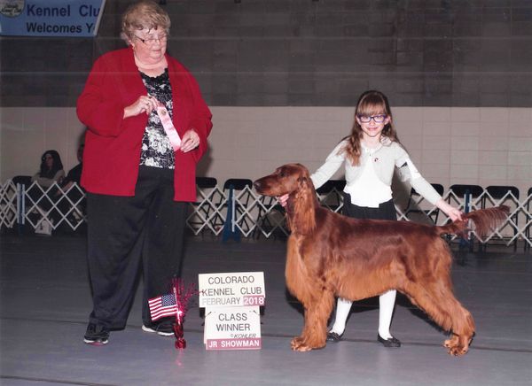 Payton (my grandaughter) & PJ showing at the Denver show. Payton is 9 years old here.