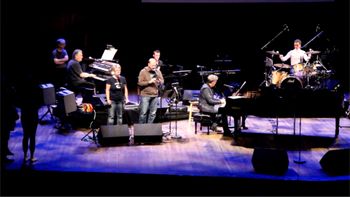 In rehearsal - Norm MacPherson, Morry, Diane Pancel, Duncan Meiklejohn, Thomas Kinzel, David at the grand, Brad Clarke.