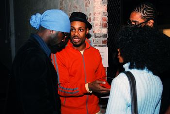 Drake Phifer speaking with Bamm Davis, Alison Crockett, and Jon Bibbs before show. Photo Credit: Tefari
