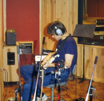 Gary in the studio at Chicago Recording Company during the Boomerang sessions in the spring of 1982.