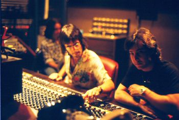 Tape op "Dominguez" in the background as Hernan Rojas and Richard Dashut listen back to a track during the Tongue Twister sessions.