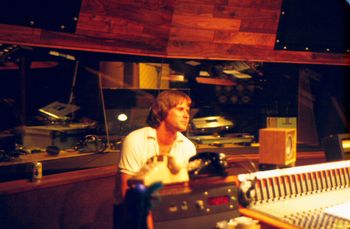 Skip makes a rare appearance in the control room of United Western's Studio A during the Tongue Twister sessions.