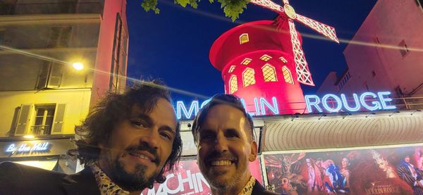 Sidow Sobrino with husband Richard at the Moulin Rouge cabaret in Paris, France