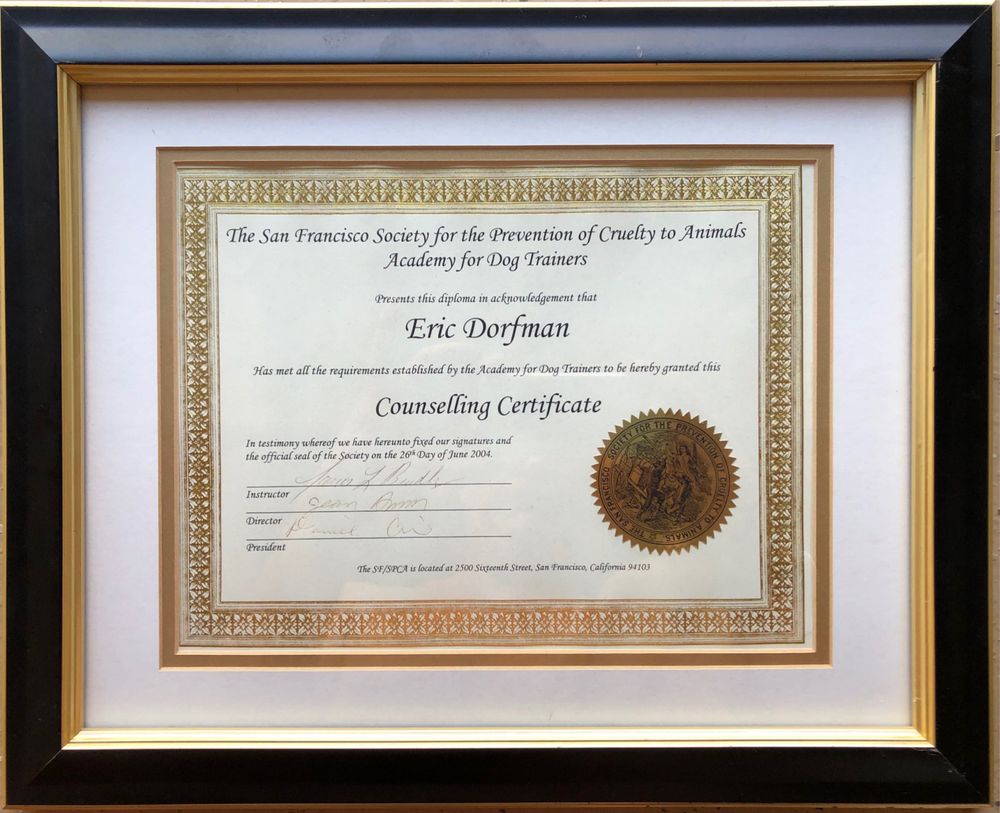 S.F. SPCA Counselling Certification 2004