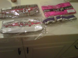 These are hand-made protective collars (and one martingale) from http://www.poodleit.com. They are even more beautiful in person and made with love by Olga Esman.