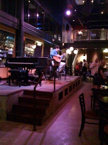 At home on stage -- Playing a night full of requests at Blue Moon in West Des Moines, February, 2009.