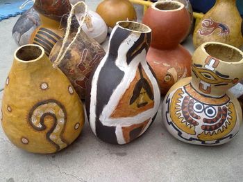 PACIFIC ISLAND IPU HEKE - percussion made by my 6-8 graders using South Pacific designs and natural pigment paint we made!