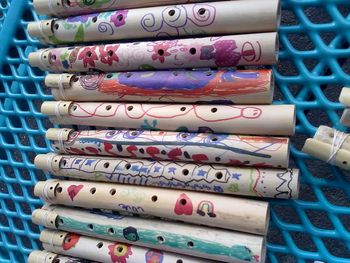 Over 60,000 instruments made in educational venues since 1990. This is the most requested workshop "Bamboo Flute"