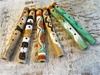 FLUTES: Students at Organic Hammer, ages 4-12 made these and painted them with "Natural Paint" I made.