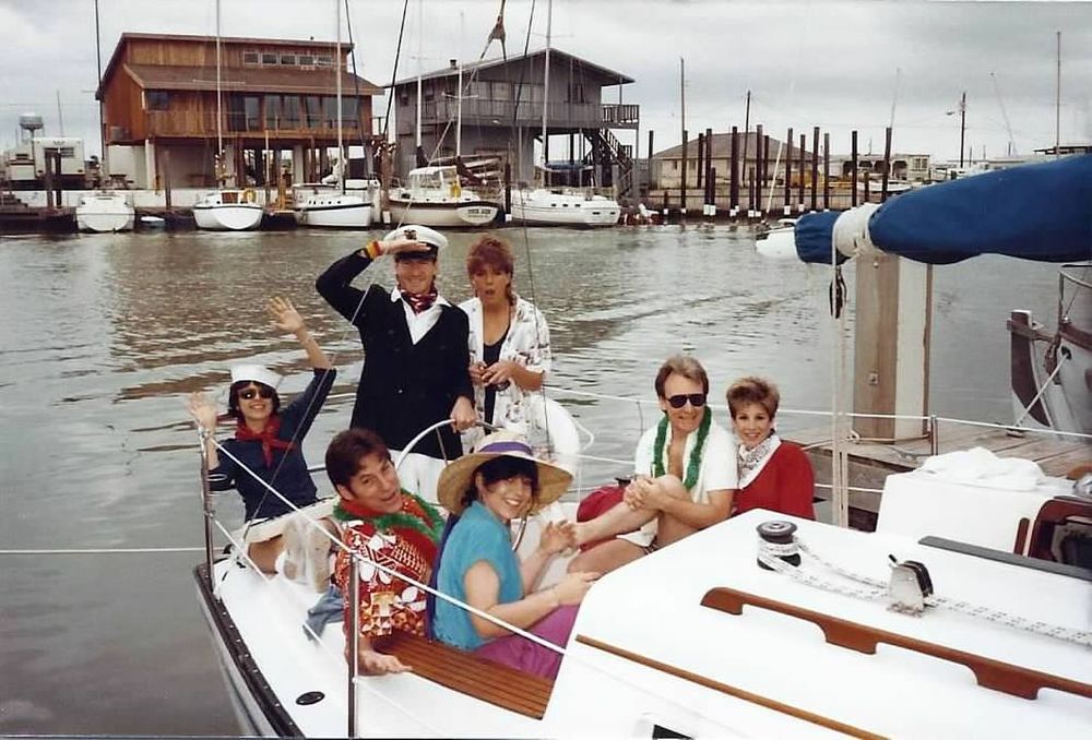 Shooting the "Yacht Shot" for the band's Party Weekend video for MTV - South Padre Island, March 13, 1983