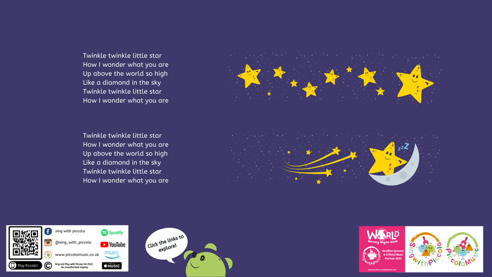 Lyric Sheet for Twinkle Twinkle Little Star