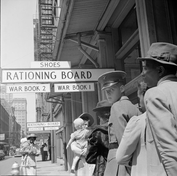Citizens wait in line at a rationing board, New Orleans, 1943.
Courtesy National Archives