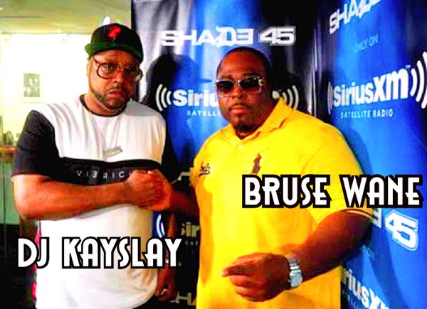 Bruse Wane with his mentor "the legendary Dj KaySlay at Shade45 Street Sweeper's Radio.