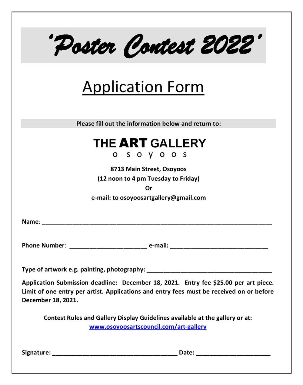 Click on the link below for PDF printable copy