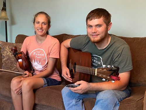 Hannah & Benjamin in their Farnum Family Tee's