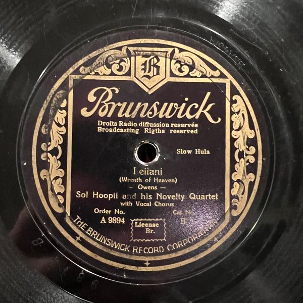 Sol Hoopii 78 RPM Record