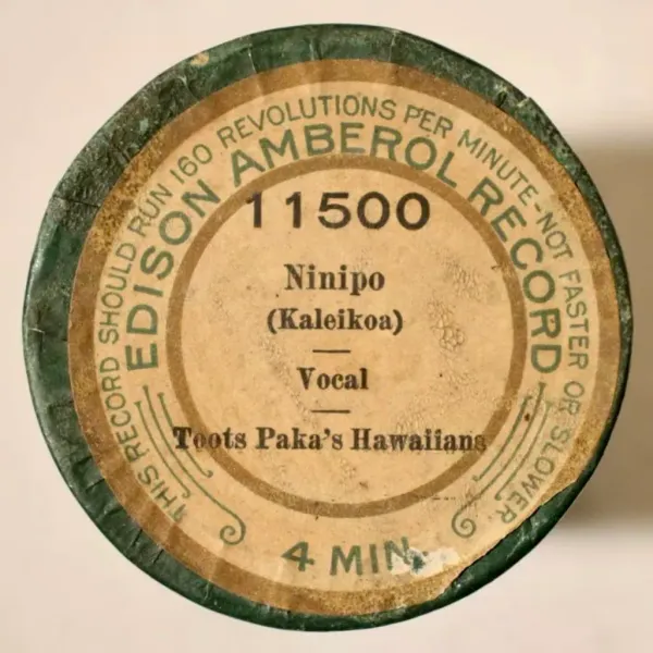 Toots Paka's Hawaiians Edison cylinder 11500 cap featuring 