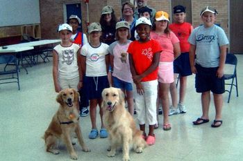 River and her friend Sophie got to help Rick and Perrin Riggs teach "Doggie Dr. Doolittle Camp" this summer!