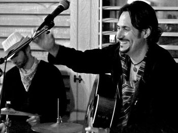 Jamie Clark with Jamie Clark Band drummer Jeffrey Scott"Christmas On The Straight"Photo By Nicole Ryan