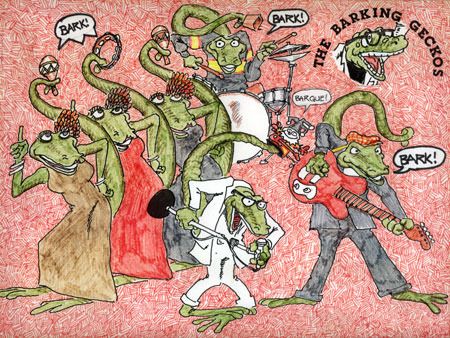 Mike Barlow's illustrates the Geckos in full blast mode.