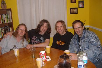 Post-Italian feast dinner at my place in November 2009. (L-R) Jack Campitelli, Vinnie, Troy Luccketta and Tony Luccketta.