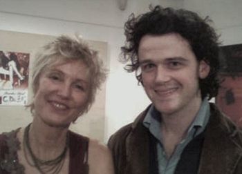 David with Eliza Gilkyson, one of the US' best singer-songwriters, in May 2006. Eliza has showed interest in David's Songs For Change project (www.songsforchange.com).