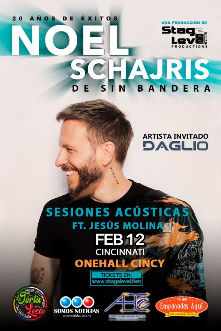Hemos sido invitados a abrir el concierto de Noel Schajris en Cincinnati! Adquiere ya tu entrada en www.stagelevel.net