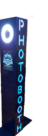 Our Photo booth is open air with an 7x7 backdrop (Enclosed photo booths are available upon request).