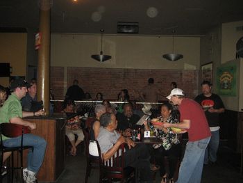 This is a night they could have used an extra bartender. Poor guy just couldn't keep up with all the drink orders...