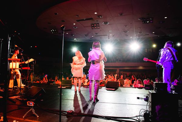 Dancing Dream Abba Tribute Band playing to the crowd at a casino in Bethlehem, PA.