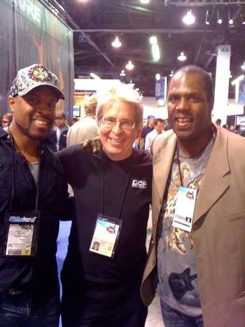 Michael Bearden (MD for Michael Jackson This Is It show, Madonna, Christina Aguilera, Lady Gaga, and many others), Dave, and Mo Pleasure (keyboardist for David Foster and many other artists), 2010 NAMM show