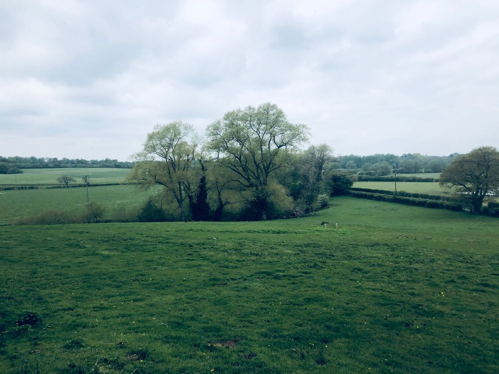 Looking down from the site of the castle, Shipbrook Bridge is just beyond the trees