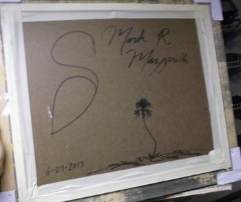 The backside of 'Florida Wilderness -Everglades' artist sketch (He always Signs his name & draws a black Egret Logo on the back ......and sometimes draws a sketch too!)