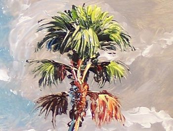 Close up of Palette Knife work 'Cabin in the country' Nov. 5th 2007(SOLD-Collector from Hobe Sound, FL)