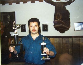 1st Place 1993 Florida / Bermuda Regional Pool Tournement. Mark Mazzarella and his team won First Place. He represented the Palm Beach Gardens Moose Lodge and the event was hosting by Pompano Moose - consisted of Moose Lodges throughout Florida & the Bahamas. (This is one of numerous trophies Mazz won before his spinal injury)