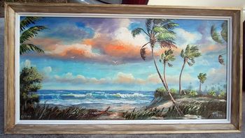 24 by 48" March 2007, Touch up of an older commissioned painting. Added a larger tree and other things. (Owned by collector in Vero Beach FL)