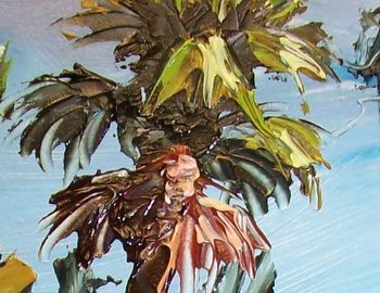Palette Knife work on"Florida Oaks by the River" 24 by 36" Aug. 4th 2008 (Painting is in a Private Collection)