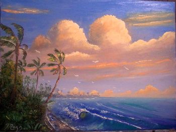 Palette Knife Painting. (No Brushes used! 18 by 24" Oil on Stretched Canvas. (Painted August 2005) (SOLD-Collector in Ormond Bch, FL)