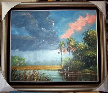"Sunny rainstorm" 20 by 24" Oil on Board. (palette knife & brush) Painted April 14th. 2007 (SOLD - Collector in Ocala, FL)