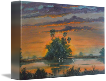 "Florida Fire sky - Last days of May" 24 by 36" Oil on board. 7/7/17. (SOLD - Collector from Palm City , FL) You can also Buy a Framed Print Here!