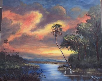 20 x 24" Oil on Masonite Board. Lots of palette knife work. Painted September 2006 (SOLD- collector in Cocoa, FL)