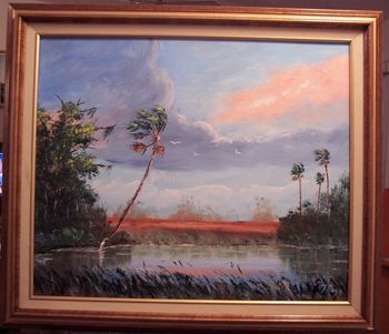 20 x 24" Oil on masonite. Lots of palette knife work. Painted September 4th, 2006 (SOLD- collector in Cocoa, FL)