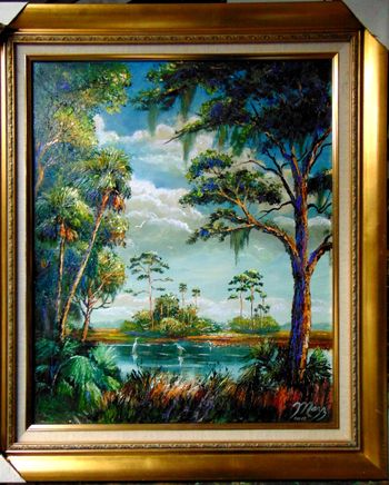 'Slash Pines in the Distance' 20 by 24" Jan 22nd 2021 (Original is Available) You can Buy a Framed or Unframed Print Here!