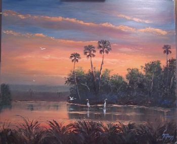 20 x 24" Oil on Masonite Board. Lots of palette knife work. Painted September 22nd, 2006 (SOLD- collector in Palm Beach Shores, FL)