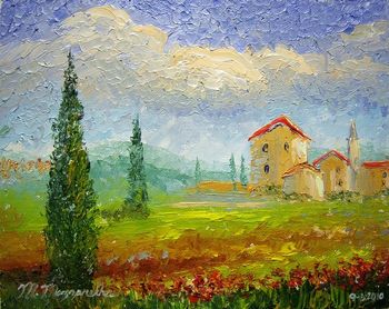 'Tuscany Countryside with Poppies' 8 by 10" Oil on Canvas board. All Palette knife. Sept. 6th, 2010 (SOLD - collector in Bethesda, Maryland)
.............or you can buy a Quality Print Here!
BUY TUSCANY GIFTS HERE!