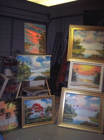 Oil Paintings by Florida Artist, Mazz (Mark Mazzarella) Drying/Curing before going on the market. Sept 14th, 2007