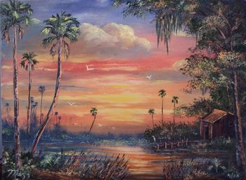 18 x 24" Oil on Stretched Canvas. Lots of Palette Knife & some brush. (April 2006) (SOLD-Collector in Ormond Bch, FL)