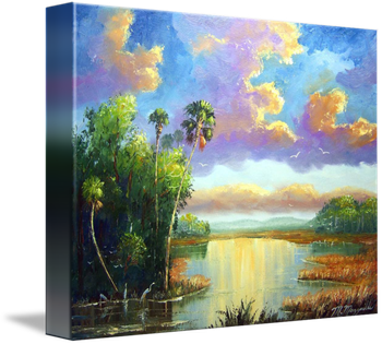 Old Florida Splendor' 20 by 24" Oil on masonite board. Palette knife and brush. Painted Nov 17th, 2009 (SOLD - Collector from Vero Beach, FL) But you can Buy a Canvas Print Here!